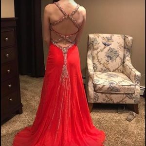 Size 2 prom dress, coral color.